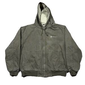 Destinations Workwear Olive Hooded Quilted Work Jacket XL